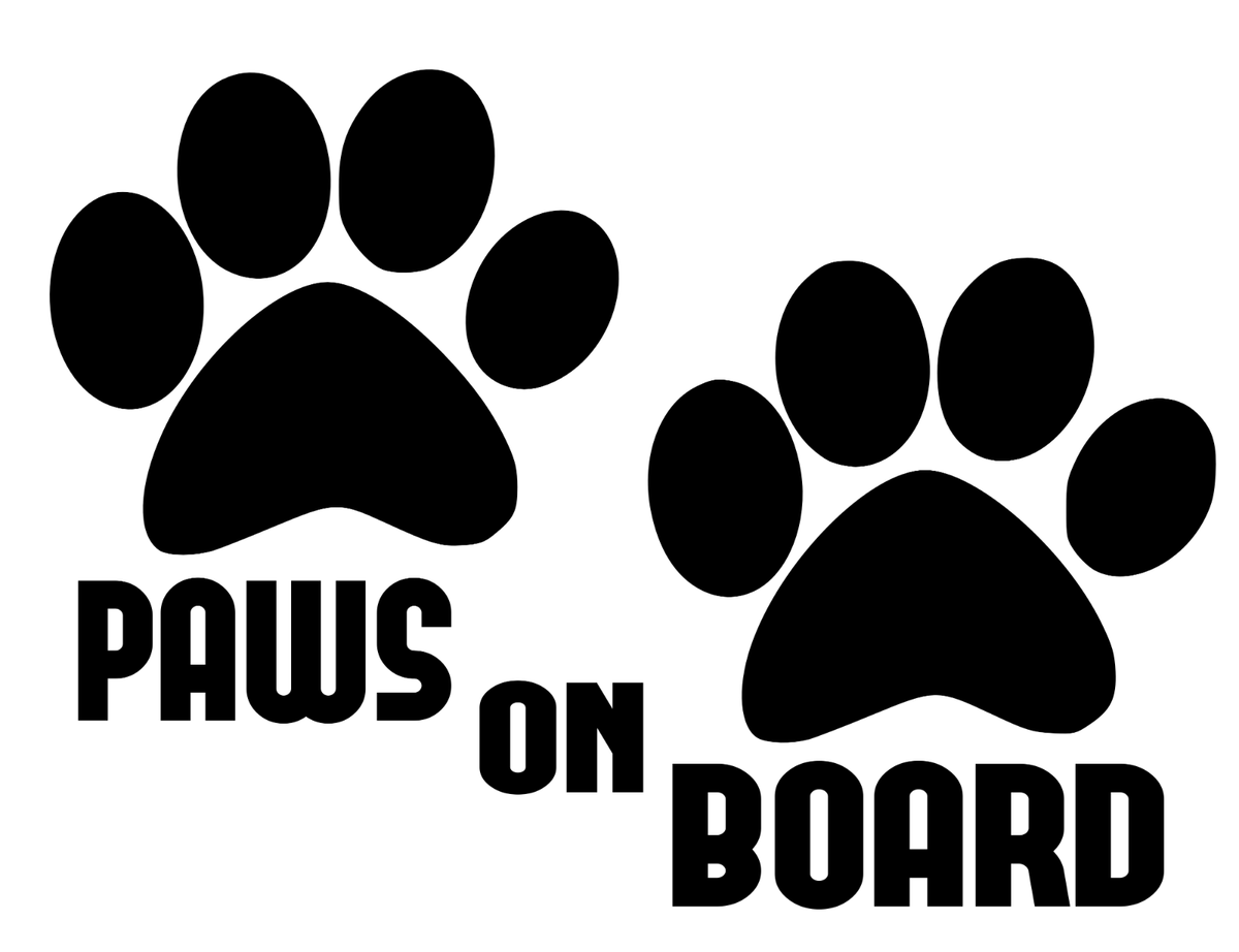 Paws On Board Dog,Animal,Cat, Car/Van Window Sticker/Decal Funny