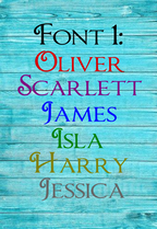 2 x Personalised Custom Name Vinyl Sticker Decal – Choose Font & Size!