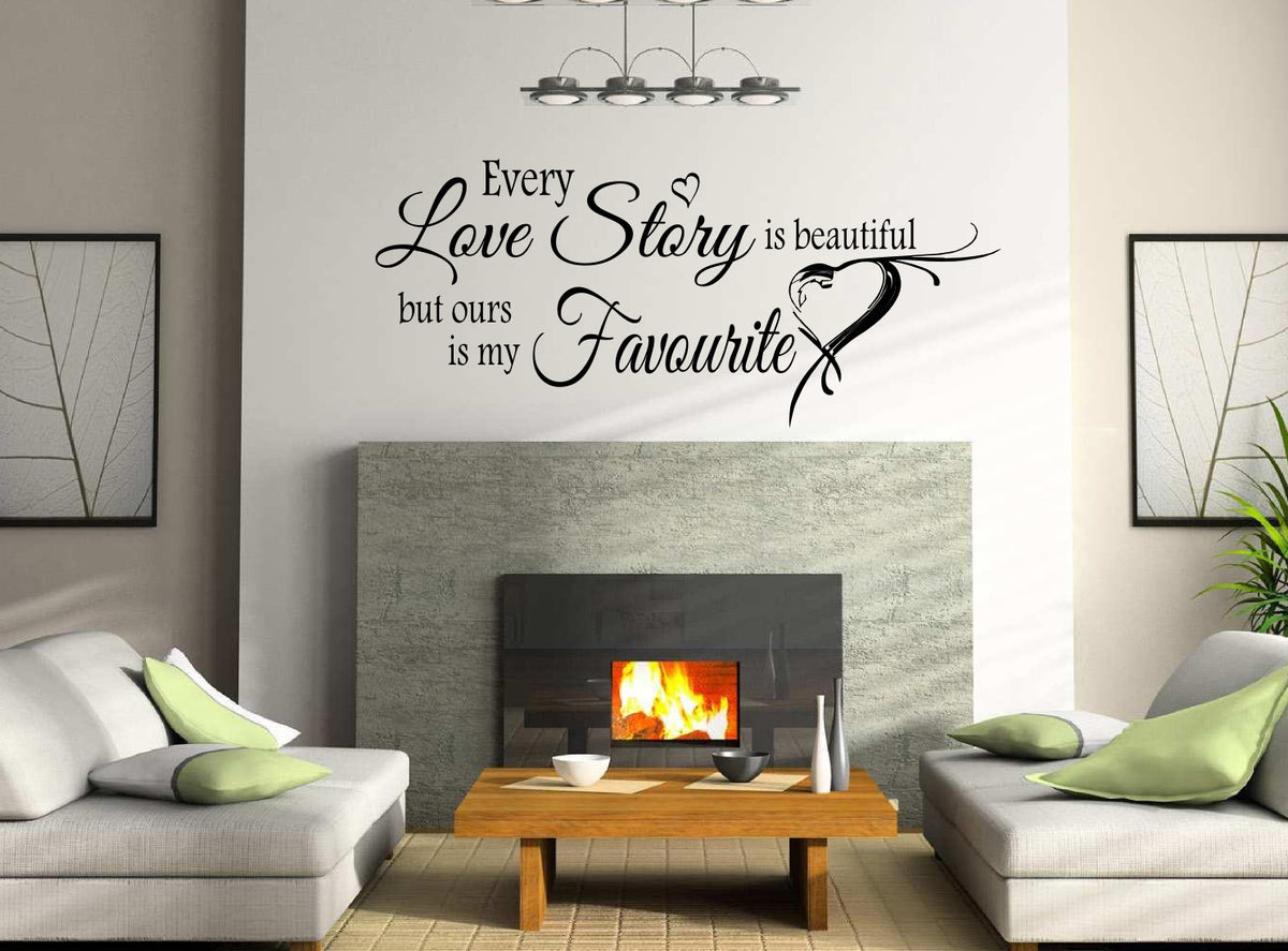 Love Story Art Wall Quote Stickers Wall Decals Living Room/Bedroom.