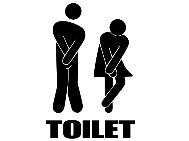TOILET BUSTING FUNNY DECAL STICKER WC/BATHROOM MALE FEMALE