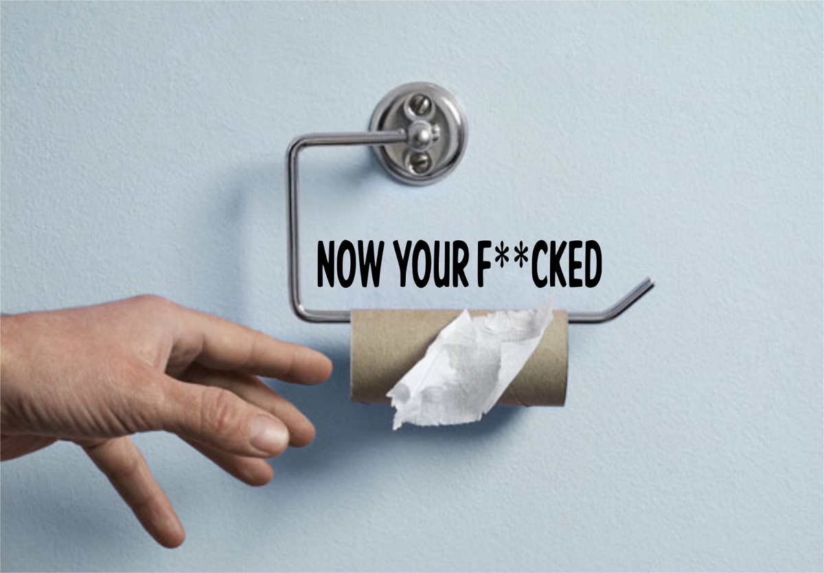 NOW YOUR FU@KED TOILET ROLL Graphic Sticker CAR/VAN/BOX!!! FUNNY/JOKE/FK!!!
