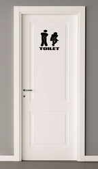 TOILET BUSTING FUNNY DECAL STICKER WC/BATHROOM MALE FEMALE
