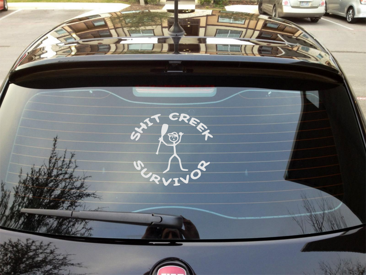Up sh*t Creek stick man paddle Graphic Sticker CAR/VAN/BOX!!! FUNNY/JOKE/FK!!!