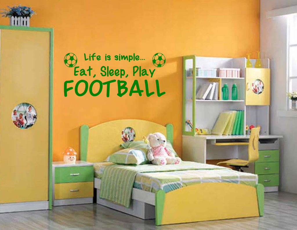 Football Life is Simple... Art Vinyl Graphic Sticker Wallpaper Decal/Child!!!!