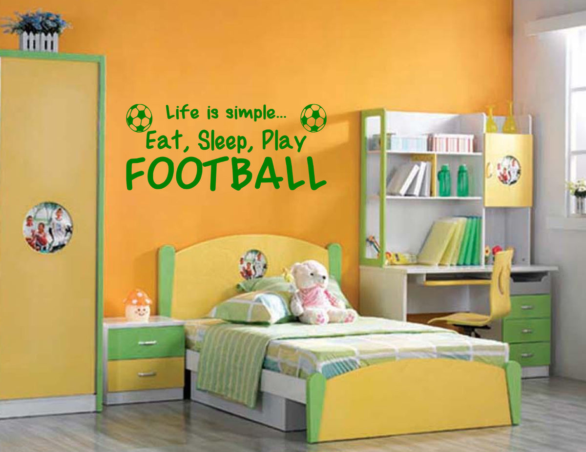 Football Life is Simple... Art Vinyl Graphic Sticker Wallpaper Decal/Child!!!!