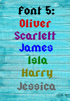 2 x Personalised Custom Name Vinyl Sticker Decal – Choose Font & Size!