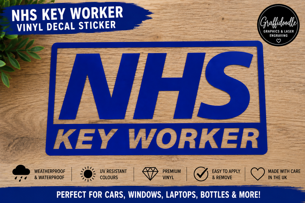 NHS Key Worker Vinyl Decal Sticker – Car Window Van Laptop