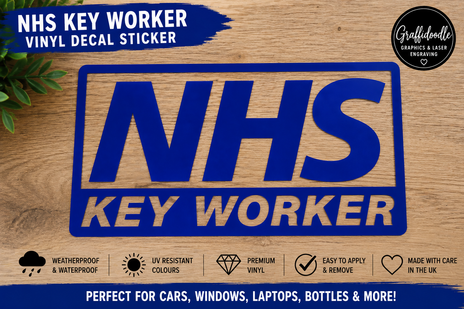 NHS Key Worker Vinyl Decal Sticker – Car Window Van Laptop