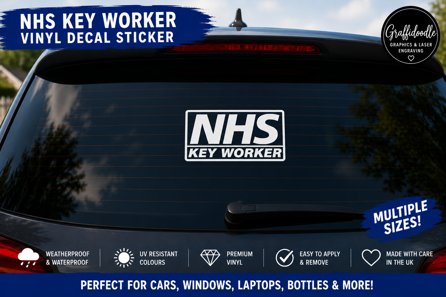NHS Key Worker Vinyl Decal Sticker – Car Window Van Laptop