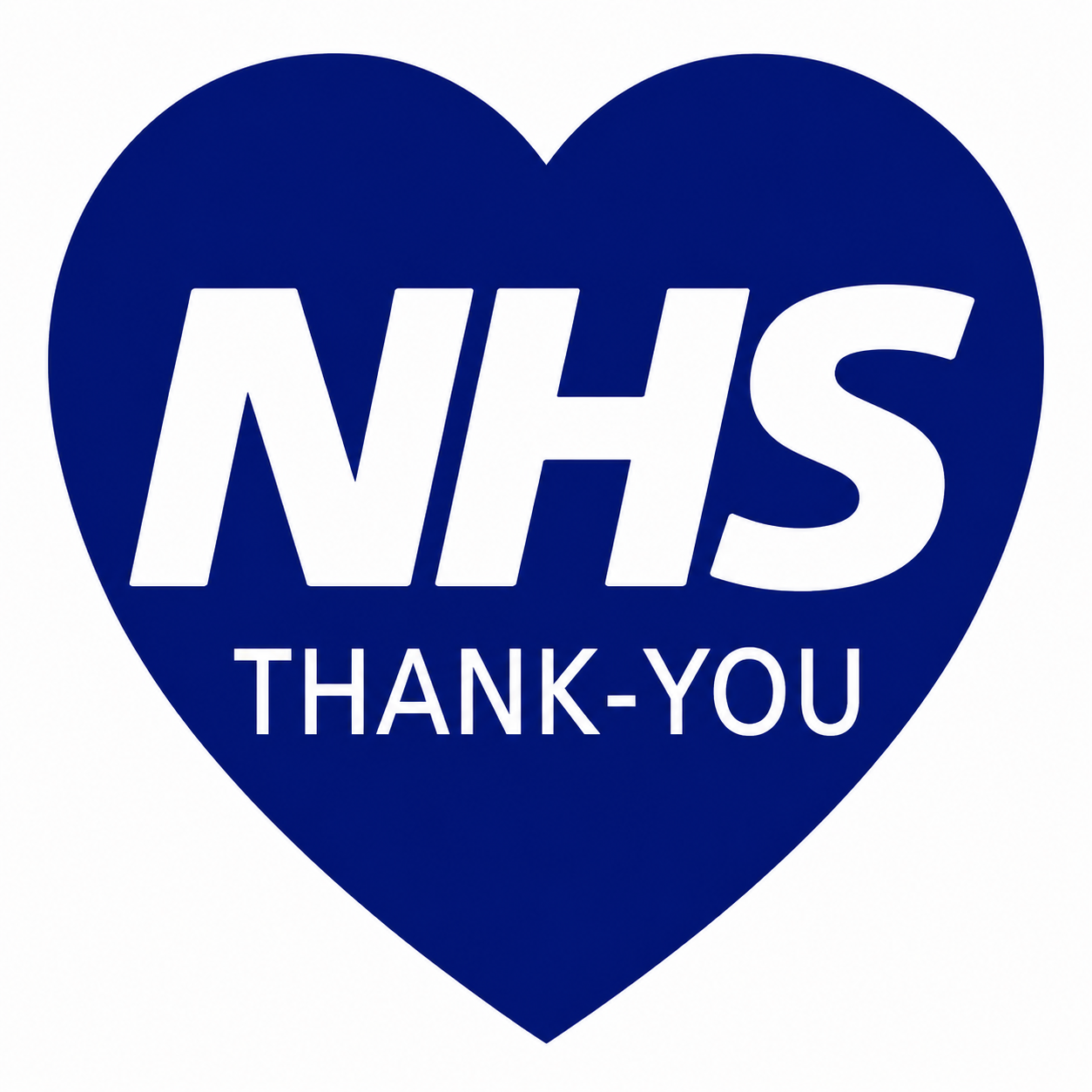 NHS Thank You Heart Vinyl Decal Sticker – Car Window Van – 22 Colours & 4 Sizes