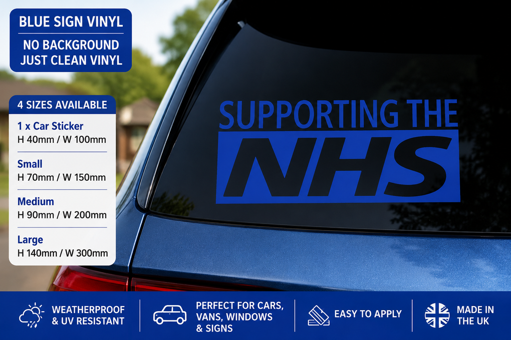 Supporting The NHS Vinyl Decal Sticker – Car, Van, Window & Sign