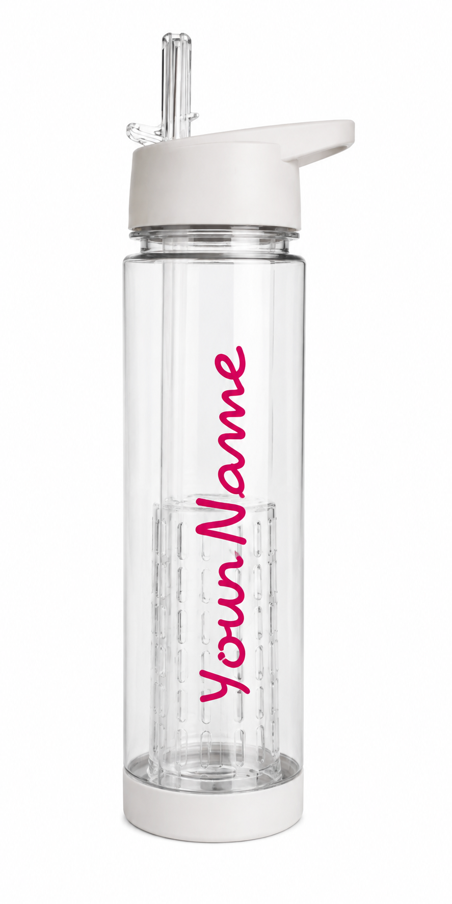 Personalised 740ml Fruit Infuser Water Bottle with Straw – Custom Name