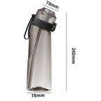 Personalised Black Air Pod Water Bottle | Flavoured Scent Pod, Gym & Sports Bottle (Random Flavour)