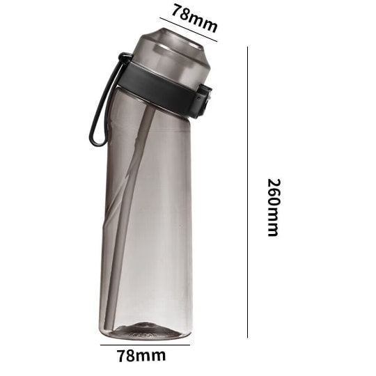Personalised Black Air Pod Water Bottle | Flavoured Scent Pod, Gym & Sports Bottle (Random Flavour)