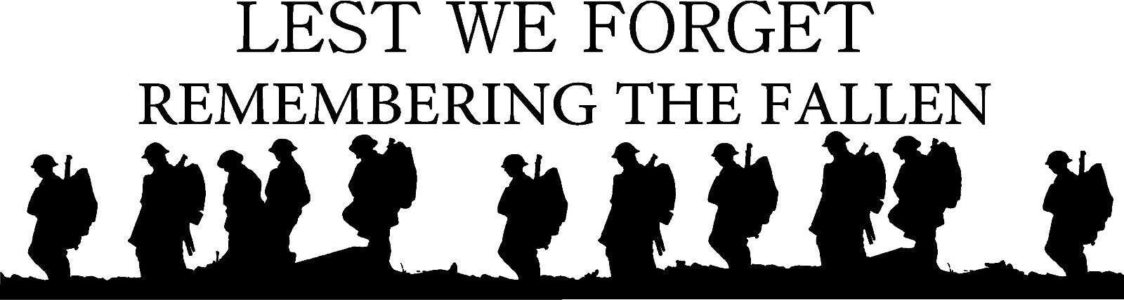 Lest We Forget Heroes Soldier/Military/Charity Car / Van Sticker (Vinyl Decal)