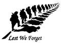 Lest We Forget Heroes Soldier/Military/Charity Car / Van Sticker (Vinyl Decal)