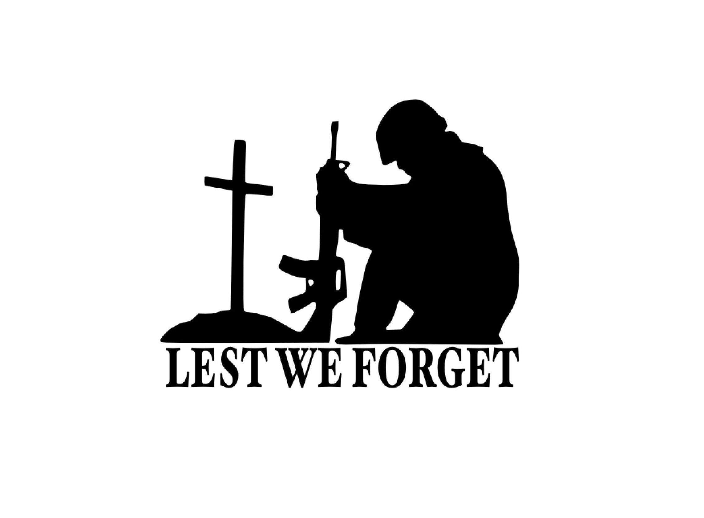Lest We Forget Heroes Soldier/Military/Charity Car / Van Sticker (Vinyl Decal)