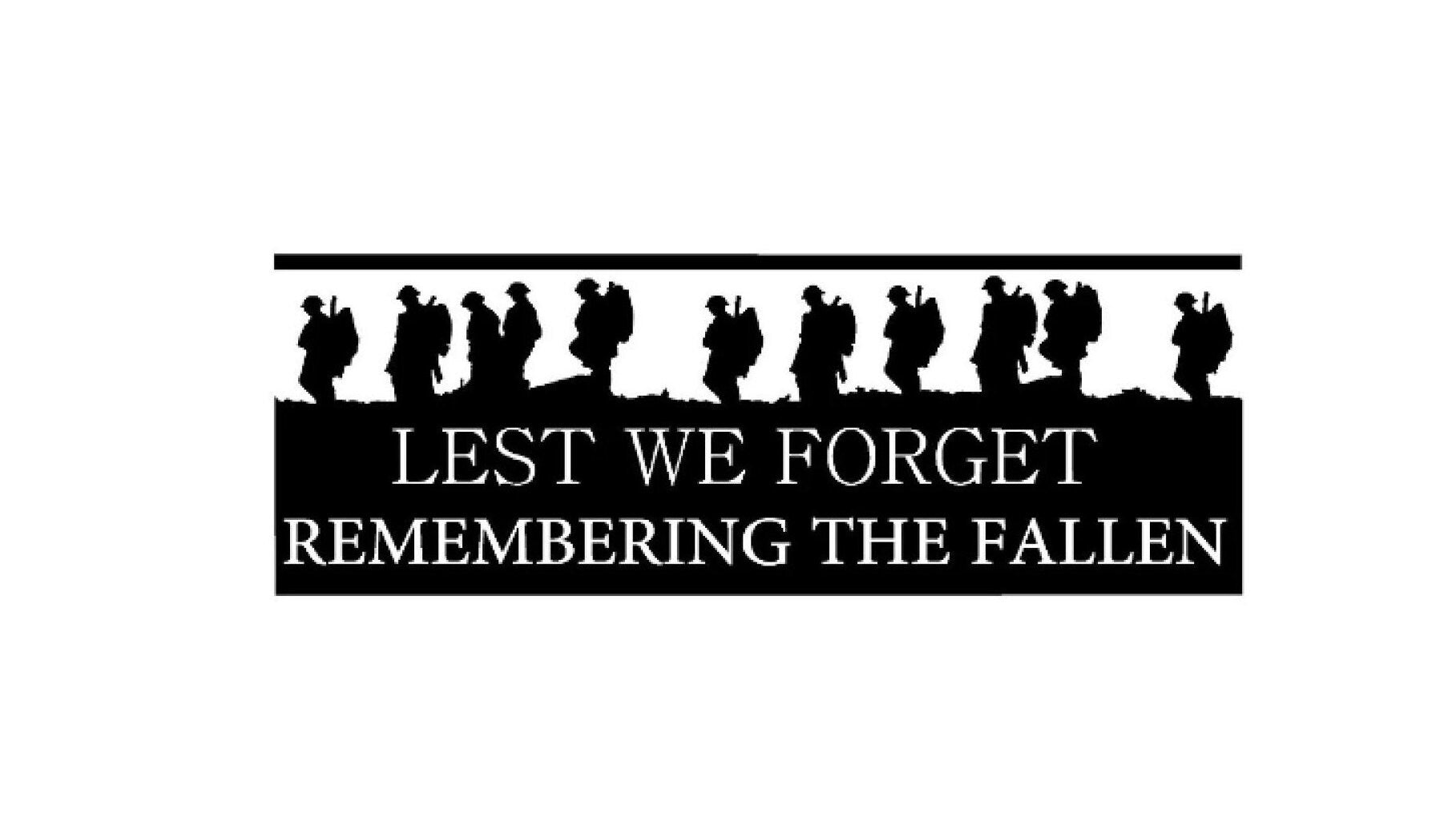 Lest We Forget Heroes Soldier/Military/Charity Car / Van Sticker (Vinyl Decal)
