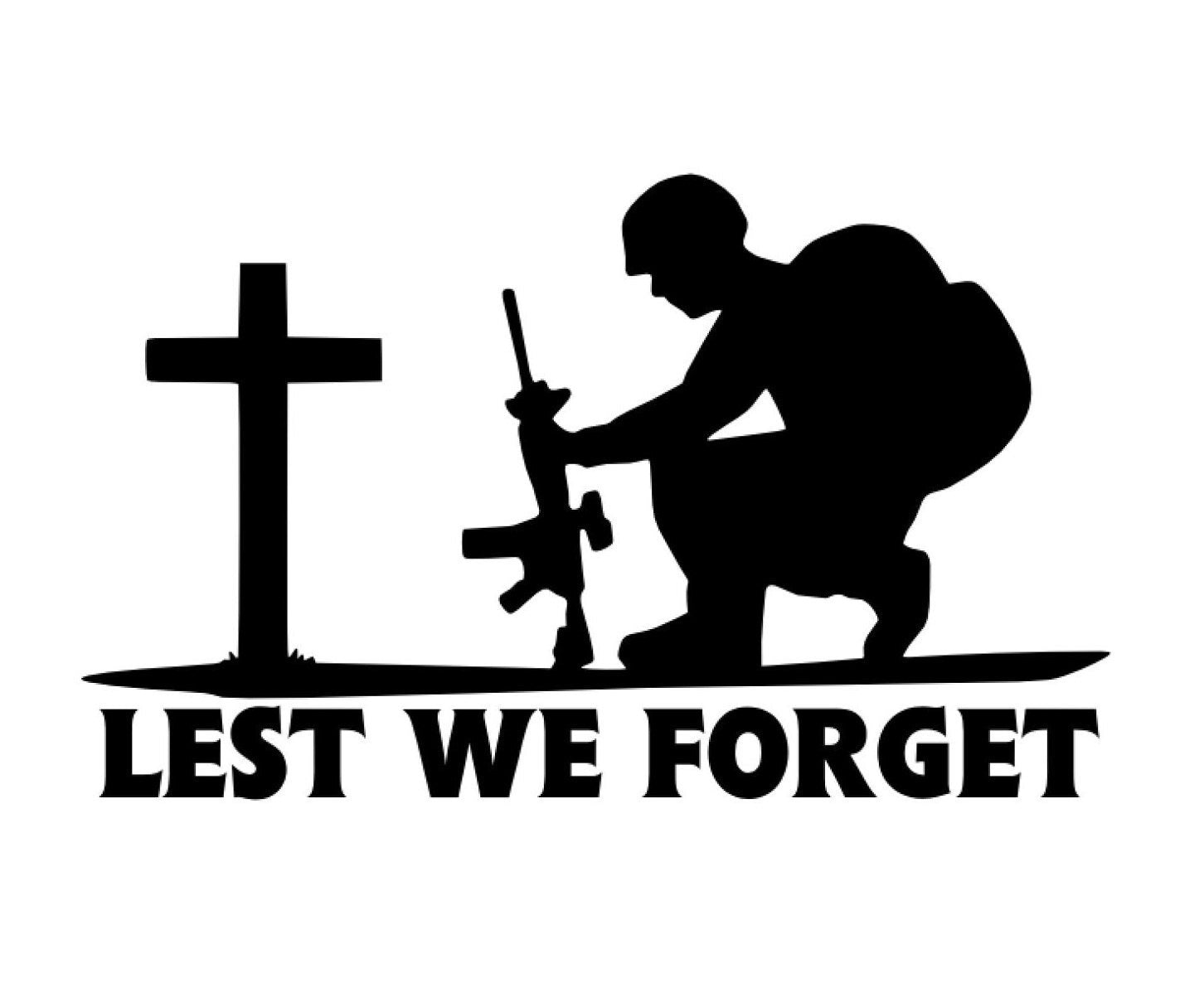 Lest We Forget Heroes Soldier/Military/Charity Car / Van Sticker (Vinyl Decal)