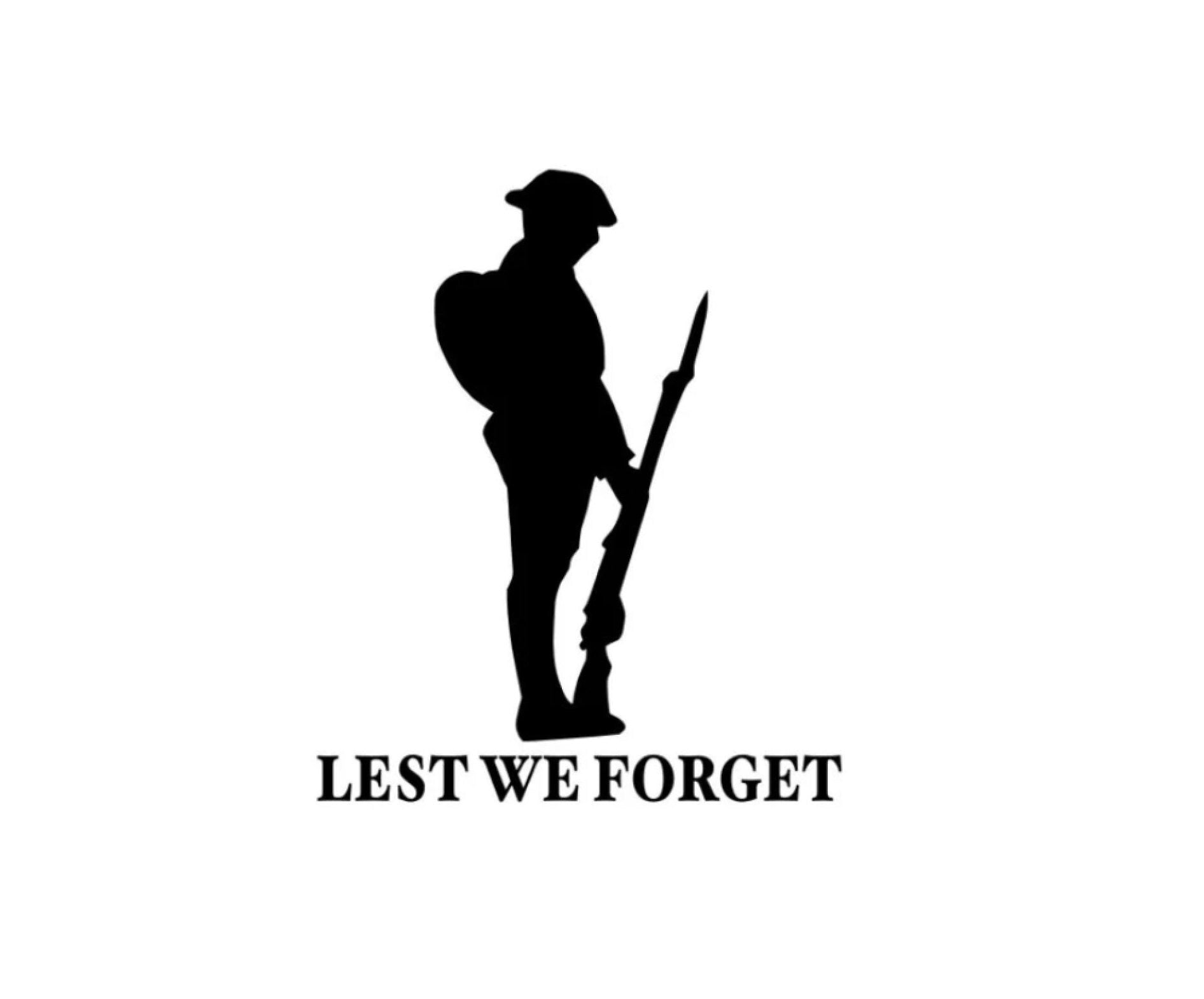 Lest We Forget Heroes Soldier/Military/Charity Car / Van Sticker (Vinyl Decal)