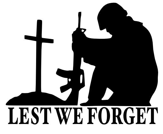 Lest We Forget Heroes Soldier/Military/Charity Car / Van Sticker (Vinyl Decal)