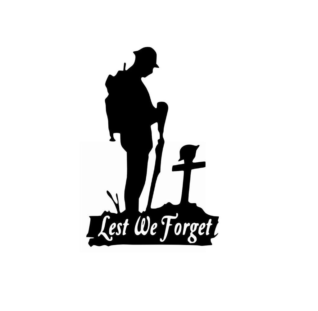 Lest We Forget Heroes Soldier/Military/Charity Car / Van Sticker (Vinyl Decal)