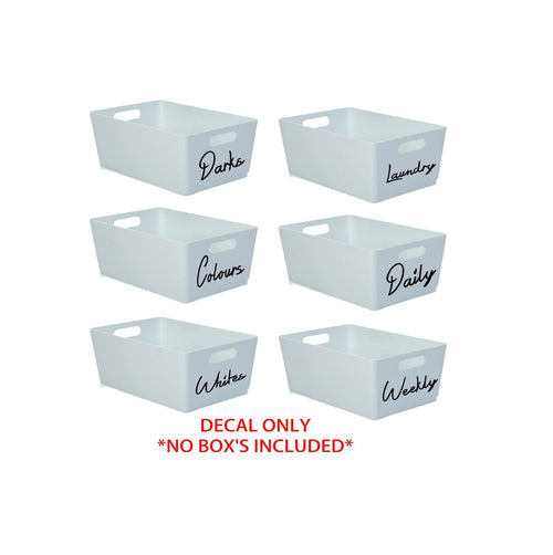 Mrs Hinch Inspired Laundry Storage Box sticker Decal/Label White/Colours/Darks
