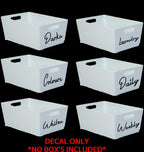 Mrs Hinch Inspired Laundry Storage Box sticker Decal/Label White/Colours/Darks