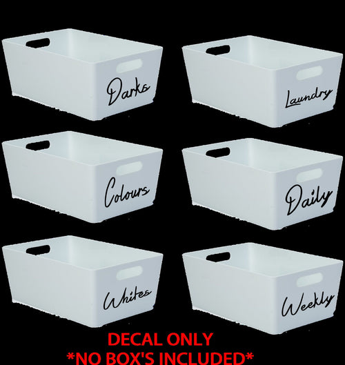 Mrs Hinch Inspired Laundry Storage Box sticker Decal/Label White/Colours/Darks