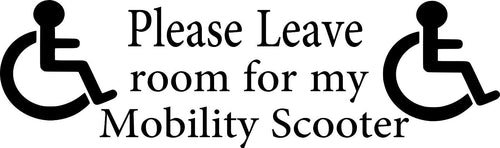 Disabled sign Disability Mobility Car Taxi Minibus STICKER/VINYL DECAL D2 Space