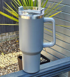 Personalised Insulated Stainless Steel Bottle with Straw | 40oz 1.25L Large Water Flask