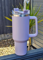 Personalised Insulated Stainless Steel Bottle with Straw | 40oz 1.25L Large Water Flask