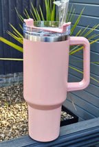 Personalised Insulated Stainless Steel Bottle with Straw | 40oz 1.25L Large Water Flask