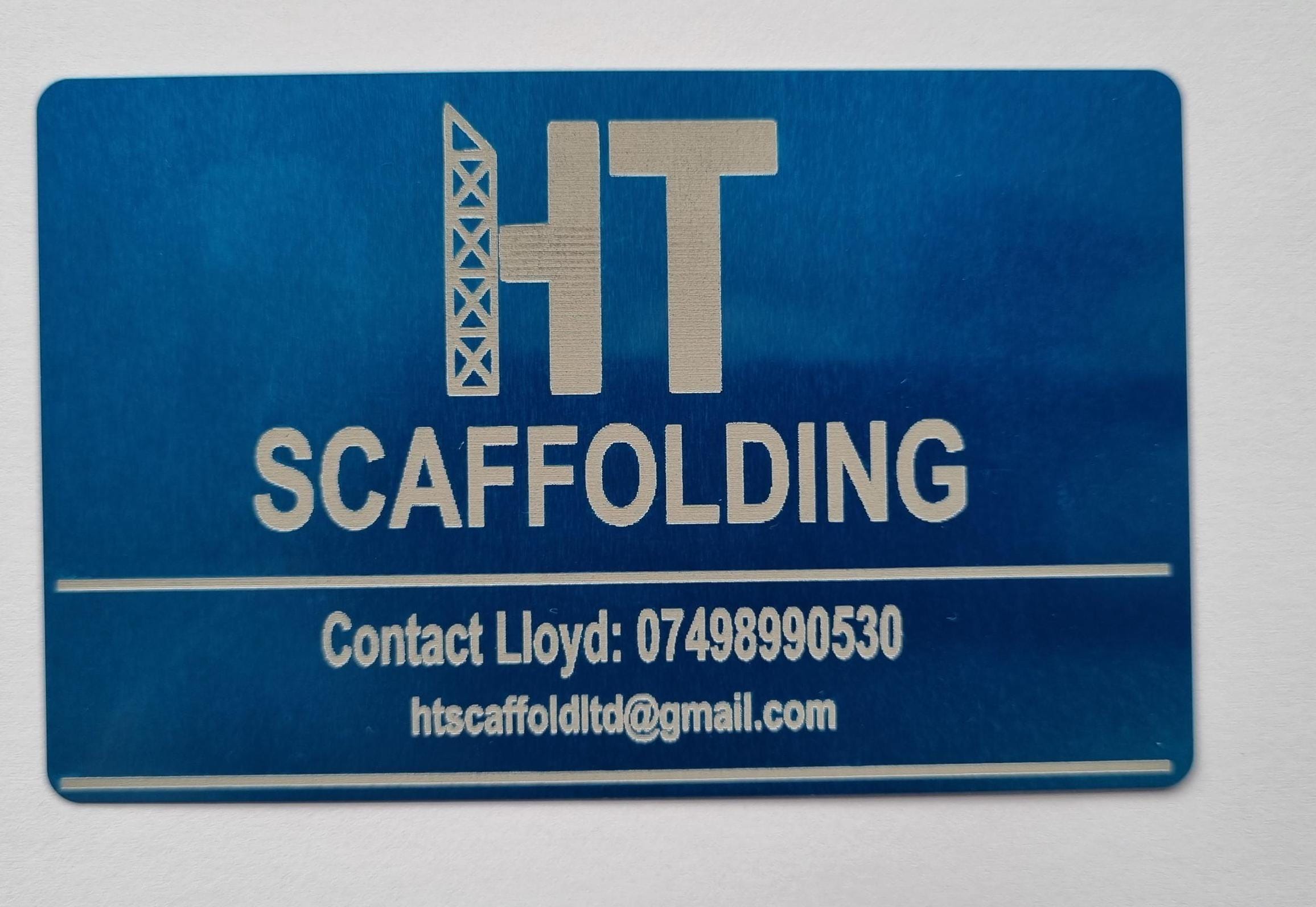 Buisness Cards - Personalised Engraved Metallic Aluminium Business Cards –10 Colours, Custom Logo