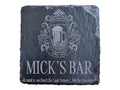 Personalized Black Slate Bar Coaster - Custom Engraved with Logo or Text