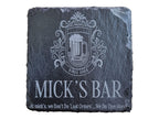 Personalized Black Slate Bar Coaster - Custom Engraved with Logo or Text
