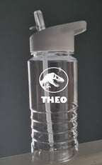 Personalised Dinosaur Water Bottle for Kids – 600ml Swirl Design, Custom Name, Lightweight & Fun