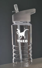 Personalised Dinosaur Water Bottle for Kids – 600ml Swirl Design, Custom Name, Lightweight & Fun