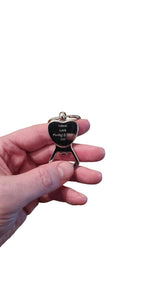 Custom Heart Keyring - Personalized Metal Keychain Engraved with Photo & Gift Message Mothers day