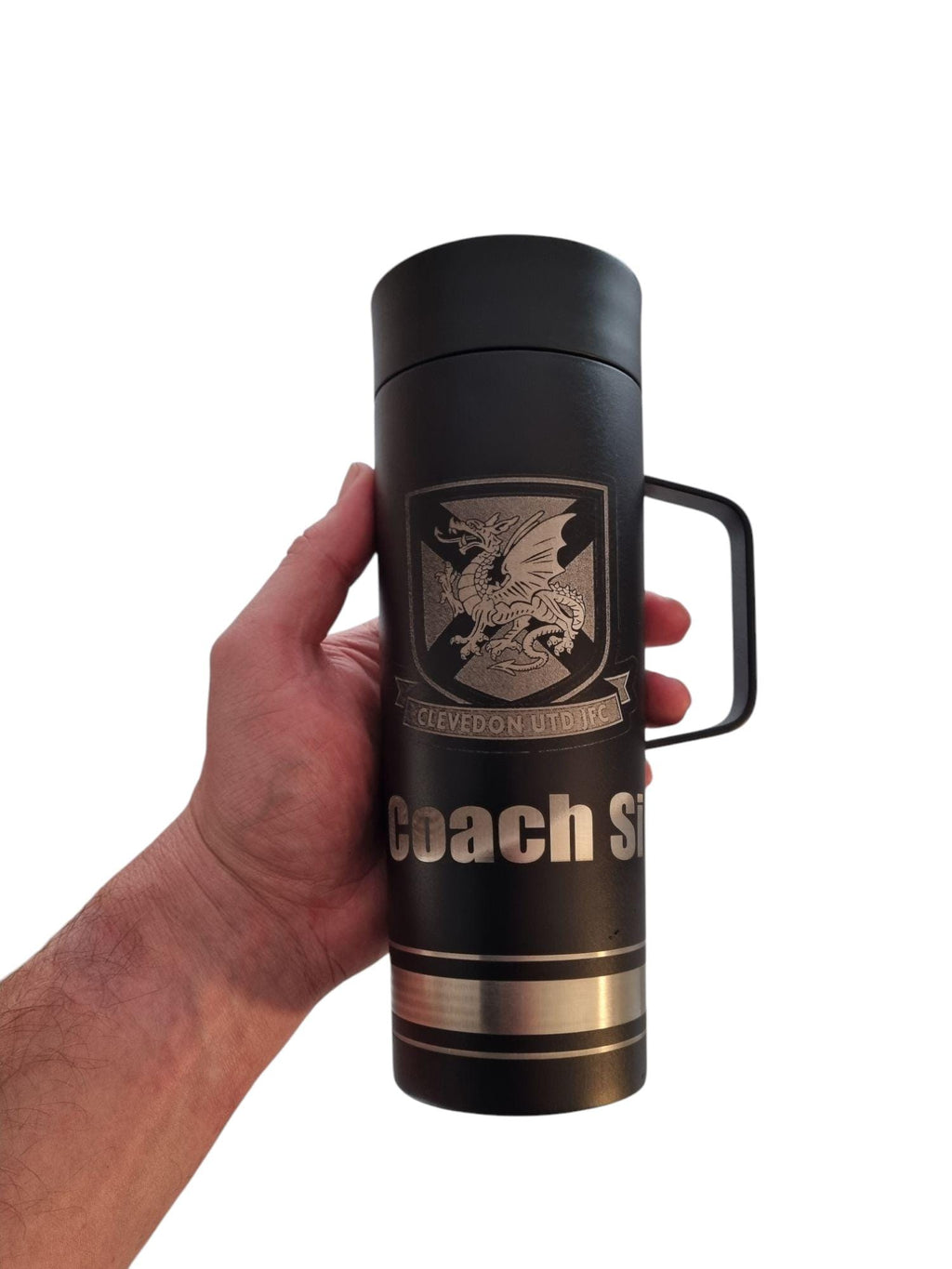 Personalised Football 470ml Vacuum Insulated Thermos Cup – Custom Logo & Name Engraved
