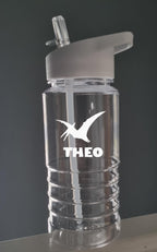 Personalised Dinosaur Water Bottle for Kids – 600ml Swirl Design, Custom Name, Lightweight & Fun