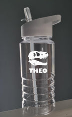 Personalised Dinosaur Water Bottle for Kids – 600ml Swirl Design, Custom Name, Lightweight & Fun