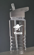Personalised Dinosaur Water Bottle for Kids – 600ml Swirl Design, Custom Name, Lightweight & Fun