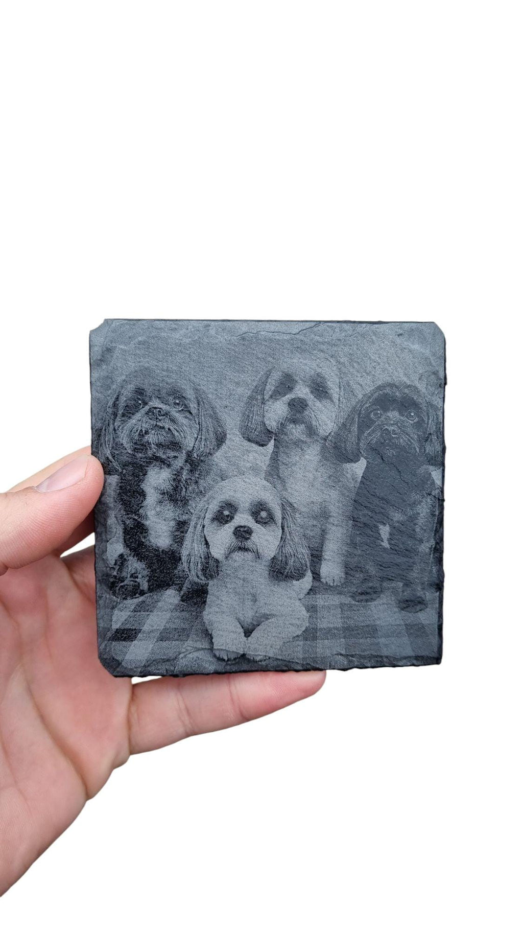 Personalised Slate Coaster with Pet Engraving – Memorial, Gift for Pet Lovers laser engraved