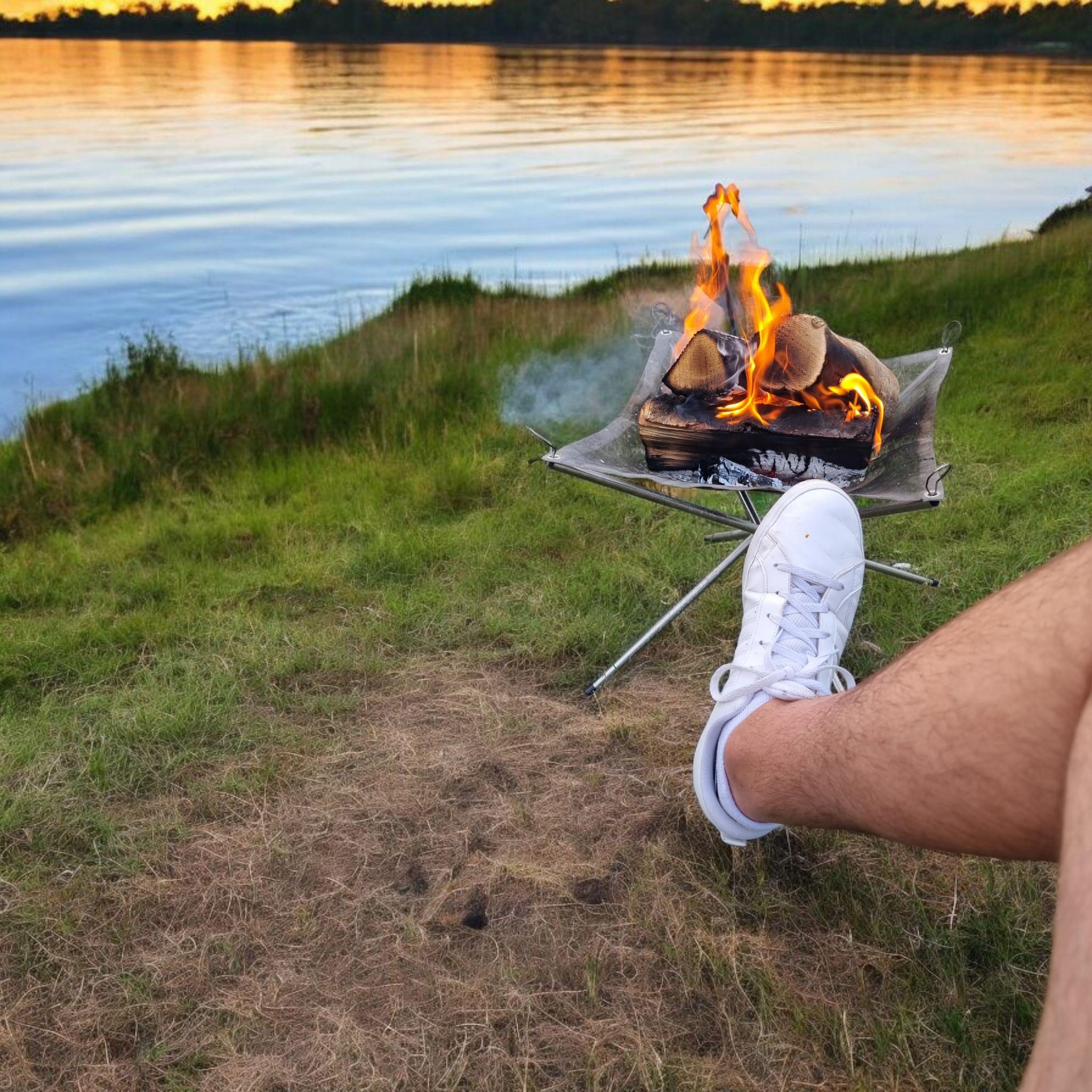 Portable Foldable Fire Pit SS304 Mesh – All-Weather Camping with Carry Case