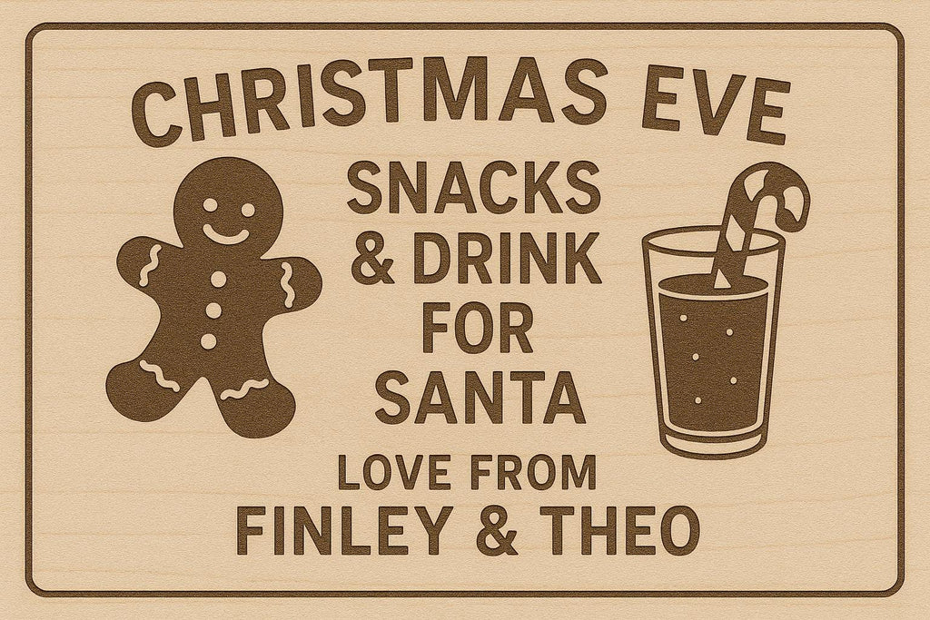 Personalised Christmas Eve Cutting Board – Laser Engraved Hevea Wood personlised