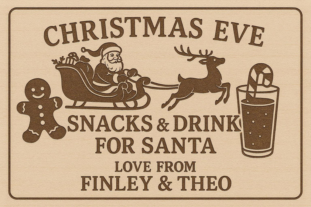 Personalised Christmas Eve Cutting Board – Laser Engraved Hevea Wood personlised