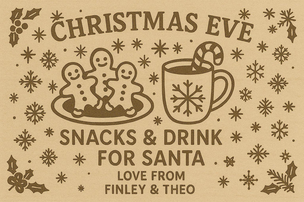 Personalised Christmas Eve Cutting Board – Laser Engraved Hevea Wood personlised