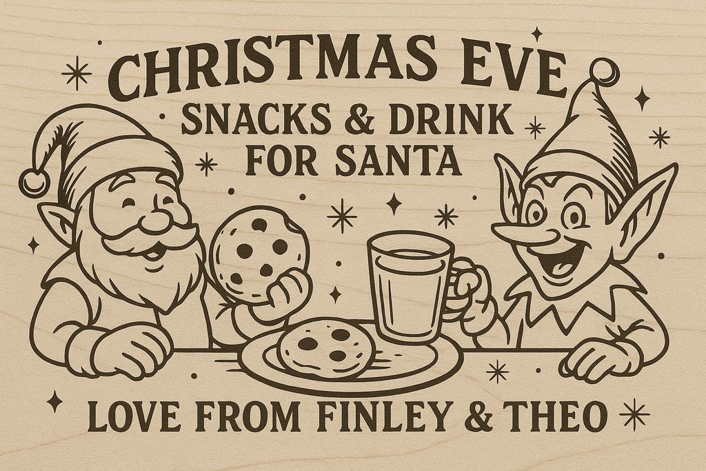 Personalised Christmas Eve Cutting Board – Laser Engraved Hevea Wood personlised