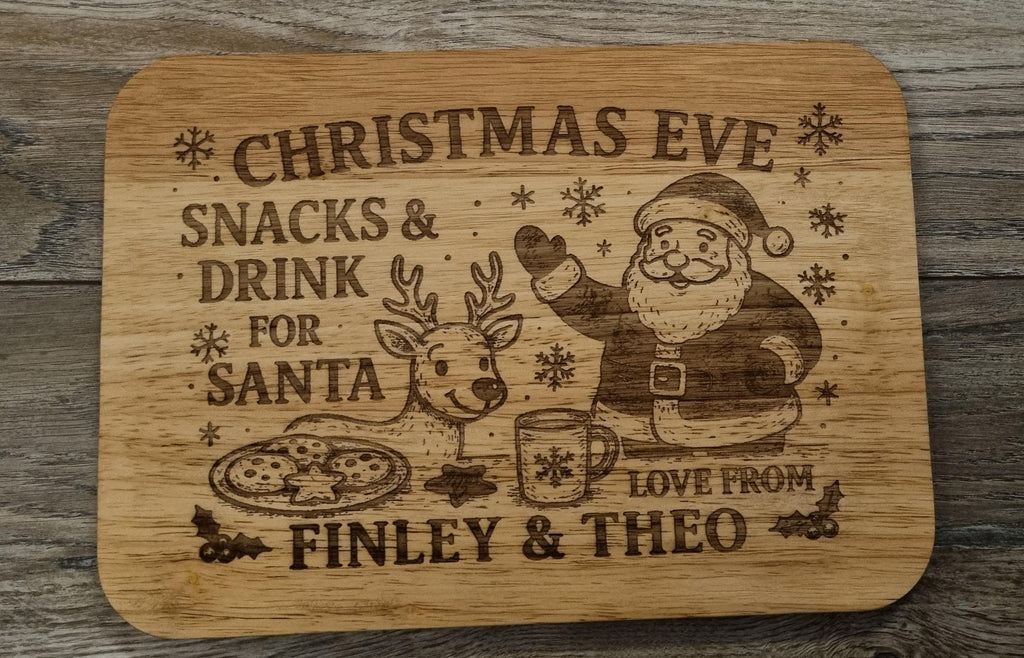 Personalised Christmas Eve Cutting Board – Laser Engraved Hevea Wood personlised